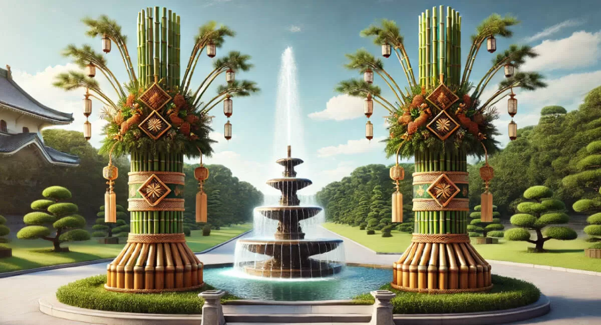 久留米市 石橋文化センター「ジャンボ門松」高さ5メートルの豪華門松で迎春