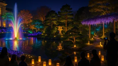 石橋文化センター 光のミュージアム2025｜西日本初の和洋庭園イルミネーション