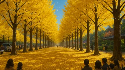 太原のイチョウ2025｜広川町の黄金に輝く絶景スポット【期間限定】