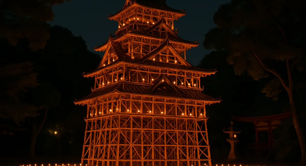 溝口竈門神社千灯明祭2026｜筑後市・櫓に灯る夜